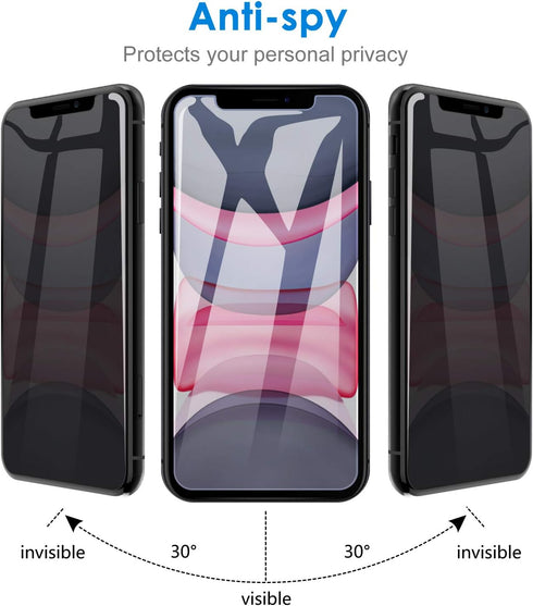 JETech Privacy Screen Protector for iPhone 11 and iPhone XR 6.1-Inch, Anti Spy Tempered Glass Film, 2-Pack......