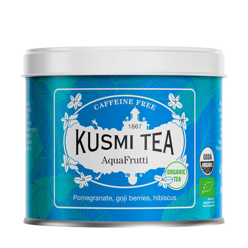 Kusmi Tea - AquaFrutti - Organic Blend of Hibiscus, Pomegranate, Apple, Blackcurrant & Goji Berries - Caffeine Free Tea - Enjoy Hot or Iced - Loos...
