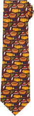 Jacob Alexander Men's Pumpkin Pie Grapes Pears Hats Candles Happy Thanksgiving Regular Neck Tie - Brown...