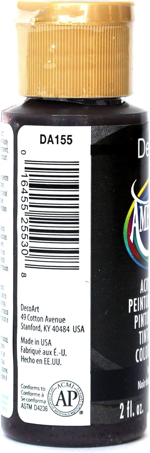 DecoArt Americana Acrylic Paint, 2-Ounce, Soft Black (DA155-3)...