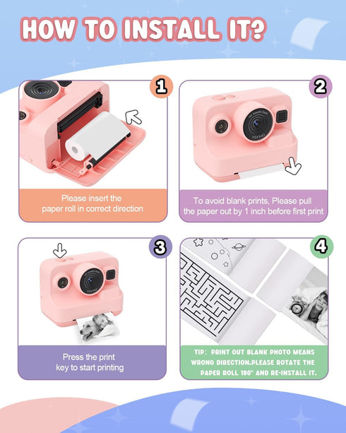 Dylanto Printing Paper, Printing Camera Refill Thermal Paper 10 Rolls, BPA Free...