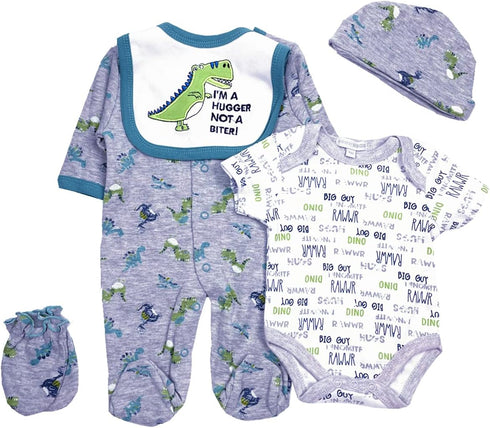 Reborn Baby Dolls Boy Clothes 22 inch Dinosaur Outfit Accessories 5 pcs Sets Fit 20-22" Newborn Dolls Clothing...