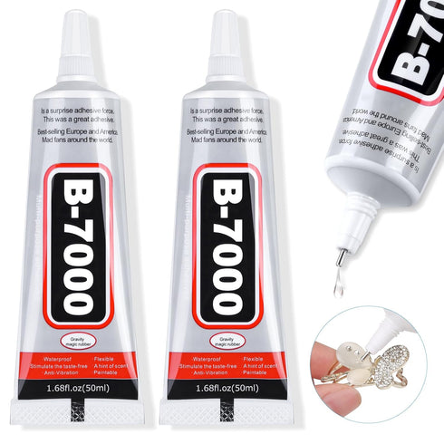 B-7000 Super Adhesive Glue, Industrial Strength B7000 Glues Paste for Rhinestones Crafts, Clothes Shoes, Fabric, Jewelry Making, Cell Phones, Tabl...