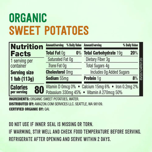 Amazon Brand - Mama Bear Organic Baby Food, Sweet Potatoes, vegetarian, 4 ounce (Pack of 12)...