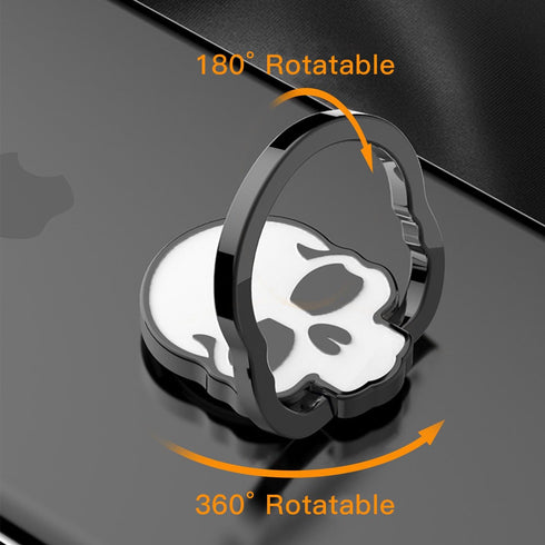 homEdge Cell Phone Skull Ring Grip, Set of 2 Packs 360° Adjustable Finger Ring Holder, Suitable for Magnetic Car Mount Kickstand for Cell Phone-Bl...