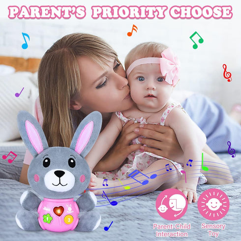Baby Toys 6 to 12 Months - Musical Infant Baby Toys 0-6 Months Newborn Plush Rabbit Toys - Light Up Baby Toys for 1 Year Old Boys & Girls Babies T...