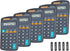 Basic Calculator Dual Power 8 Digit Desktop Calculator (Black,Set of 5)...