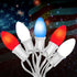 Red White and Blue C7 Outdoor Lights, 25Ft 4th of July Patriotic String Lights with 27 Red White Blue LED Bulbs, Fourth of July Decorations Waterp...