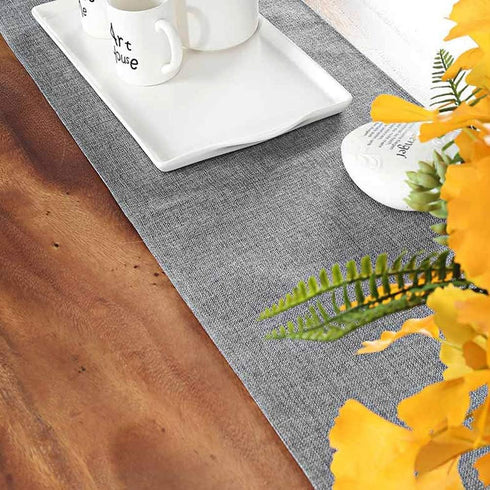 Gray Burlap Table Runner Natural Imitated Linen 14 x 48 Inch for Party Wedding Baby Shower Decorations Dining Farmhouse Outdoor Picnics Table, Han...