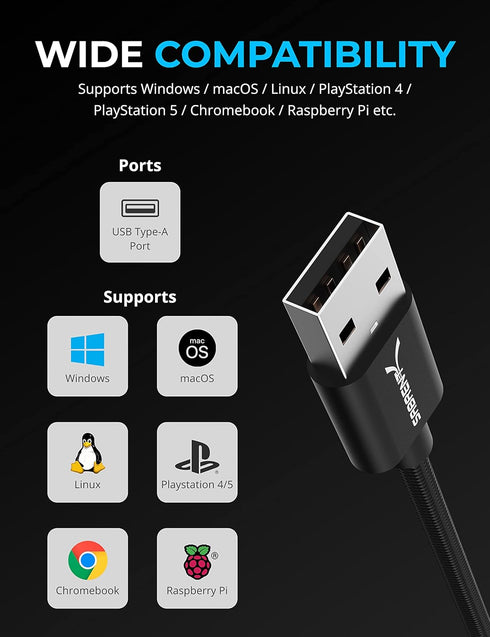SABRENT USB Type A to 3.5mm Dual Function Audio Jack Active Adapter 20" Cable (CB-UA35)...