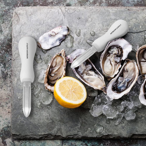 Oyster Shucking Knife and Gloves Set Included 2pcs Oyster Shucker Opener New Haven Style, Cut Resistant Glove Professional Guard (1Cloth+1Squeezer...