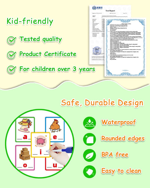 Montessori Educational Toys Gifts for 3 4 5 6 Year Old Kids, CVC Word Writing & Spelling Flash Cards, Preschool Learning Toddler Activities, Kinde...