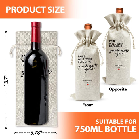 Becoming A Grandparent Gift Wine Bag 2024, Grandparent To Be Gift, Promoted to New Grandparent Gift, Baby Pregnancy Reveal Gift, Baby Announcement...