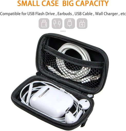 GLCON Small EVA Electronic Carrying Case - Hard Shell Protection Zipper Case for Earbud, Wired Earpiece, Bluetooth Headset, Earphone, Charger - Ce...