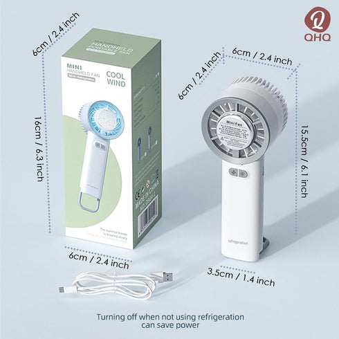 Ice Cooling Handheld Fan, 3s Instant Cool Down Refrigerating Ice Rubbing Pad, Portable Mini Air Conditioner Fan...