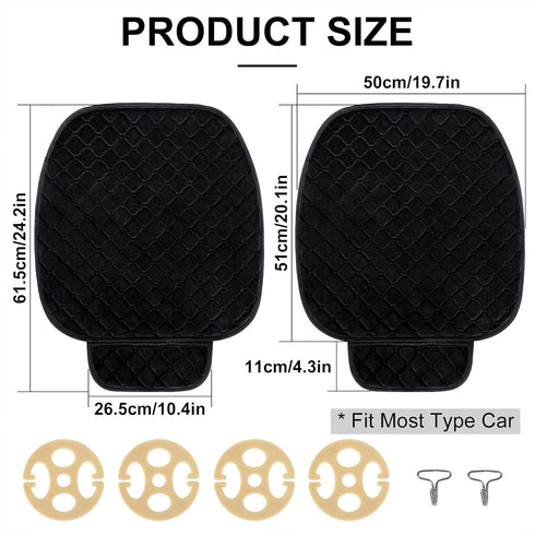 surpassme Comfortable Car Seat Covers Universal Front Seat Coves for Car Accessories with Storage Pockets, Padded Car Interior Covers for Automoti...