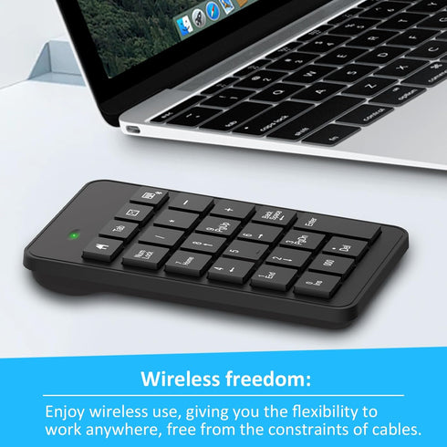 Bluetooth Number Pad with Battery, 23 Keys Wireless Numeric Keypad Upgraded Version of 10 key Keyboard Financial Accounting Numpad Compatible for ...
