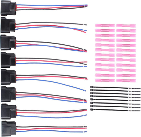 MOTOKU Set of 8 Ignition Coil Pack Connector Wire Harness Plug Adapter w/Tie and Heat shrinkable Tube Terminals for Honda Accord Odyssey Pilot Rid...