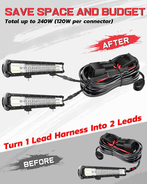 2PCS Deutsch DT DTP Wiring Harness Adapters Connectors Splitters, 2 Pin Waterproof DT Connectors for LED Light Bar LED Pod Fog Lights for ATV UTV ...