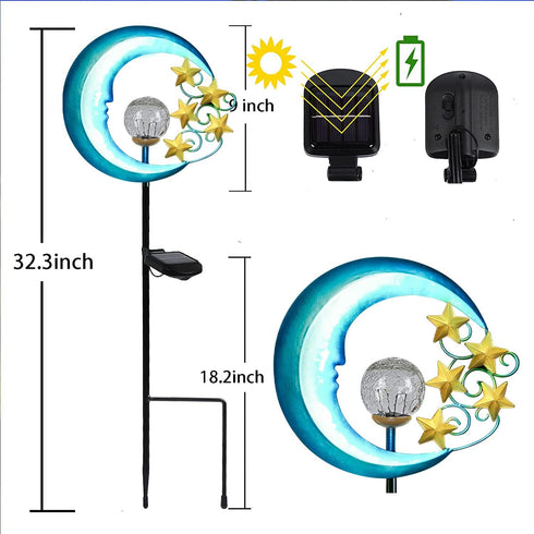 Solar Outdoor Garden Lights - Solar Powered Pathway Lights Outdoor Decorative Lights Waterproof Crackle Glass Globe Led Landscape Lighting for Pat...