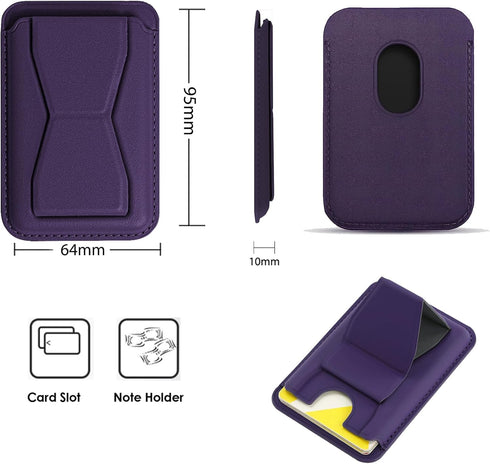 Magnetic Phone Wallet Compatible with Magsafe Wallet, Card Holder for iPhone Supports Car Stand, Kickstand Phone Card Holder for iPhone 15/14/13/1...