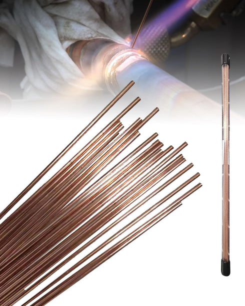 20 Rods Brazing Rods, Copper Brazing Rods 1/16" X 14", Copper Solder for Copper Pipes, Copper Crafts, Refrigerator...