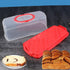 Portable Bread Box with Handle Loaf Cake Container Plastic Rectangular Food Storage Keeper Carrier 13inch Translucent Dome for Pastries, Bagels, B...