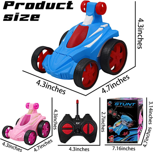 HYW Remote Control Stunt Car for Kids Set of 2,Double Sided 360° Rotation and Flip,with LED Light,Toy Christmas Birthday Gifts for Boys and Girls ...