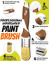 3 Pack Professional Paint Brushes Set, 1", 1.5", 2" House Paint Brush, Premium Synthetic Bristles, Ergonomic Rubber Handle, Small Paint Brushes fo...