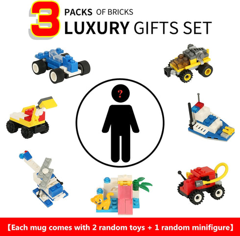 Build-on Brick Coffee Mug, Funny DIY Novelty Cup with Building Blocks Creative for Kids Men Women Xmas Birthday (Cool Black)...