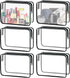 6 Pieces Clear Makeup Bags, Cosmetic Bag Bulk, Portable Travel Clear Pouch with Zipper, TSA Approved Toiletry Bag for Travel Waterproof Makeup Bag...