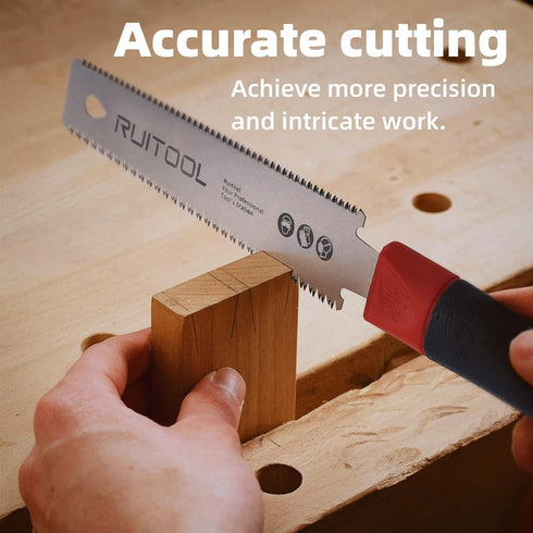RUITOOL Japanese Hand Saw 6 Inch Pull Saw Double Edge SK5 Flexible Blade 11/17 TPI Non-slip Handle Flush Cut Saw Wood Saw for Woodworking Tools...