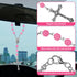 2PCS Pink Rosary Car Rearview Mirror Charms, Interior Pendant Decorations with Medal and Cross, Hanging Accessories for Women and Men (Pink)...