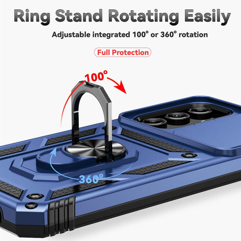 SunRemex for Samsung Galaxy A15 5G Case with HD Screen Protector,Samsung A15 5G Phone Case Built in Rotatable Metal Ring Holder Kickstand for Sams...