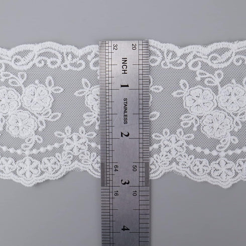 IDONGCAI Lace Trim Ribbon, Guipure White Lace Floral Delicate Crown Ribbon for Crafts Sewing and Bridal Wedding Dress Applique Decorations(3 inch ...