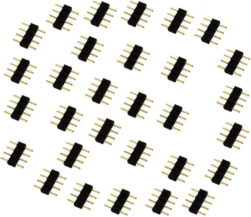 30pcs 4 Pin LED Strip Connector Male to Male Adapter Plug for SMD 5050 3528 2835 RGB Flex TV Backlight LED Strip LED Tape Flexible LED Ribbon LED ...