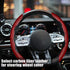 WOCOCN Steering Wheel Cover,Carbon Fiber Car Steering Wheel Cover with Non-Slip Lining,Universal Fit Most of Car Interior Accessories (Bright Red)...
