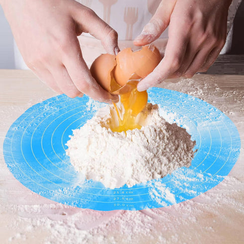 Round Silicone Baking Mat,Cake Mat with Size Measurement Specification,Small Silicone Kneading Mat,Bread Kneading Mat,Silicone Baking Mat for Brea...