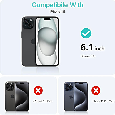 2 Pack Purple Privacy Screen Protector for iPhone 15 6.1 inch, 9H Anti-Spy Tempered Glass, Easy Installation, High Sensitivity, Case Friendly...