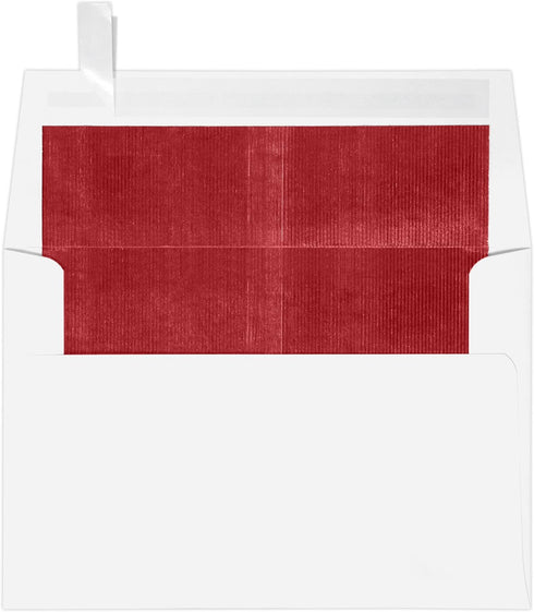 Lux A4 Foil Lined Invitation Envelopes (4 1/4 X 6 1/4) 50/Box, White W/Red Lux Lining (Flwh4872-01-50)...