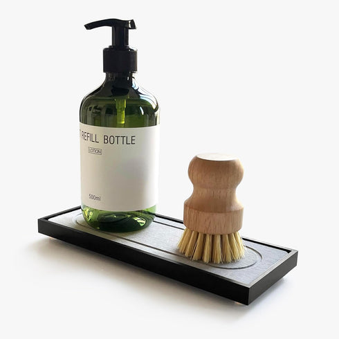 Instant Dry Sink Caddy Organizers, Sponge Holder for Kitchen Sink Counter, Water Absorbing Stone Drying Mat Rack, Soap Dish for Bathroom Counterto...
