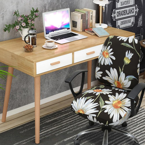 Office Chair Cover Stretchable Computer Desk Chair Seat Covers Anti-Dust Universal Split 2 Piece Rotating Swivel Chair Slipcover Protector (Wild D...
