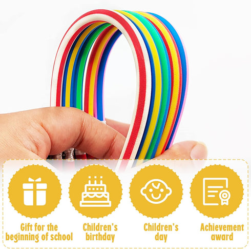 40 Pcs 7 Inch Flexible Pencils,Soft Novelty Pencil,Multi Colored Striped Soft Pencil with Eraser for Valentine's Day,Children Kids Gift School Fun...