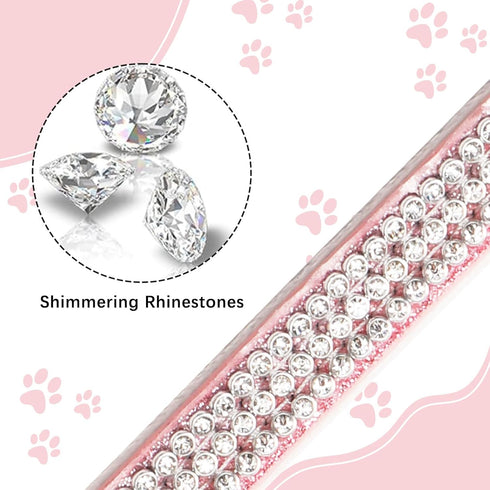 Dog Collar,Cat Collar,Sparkling Rhinestones Dog Collars Adjustable Pet Collars for Puppy Kitten Small Medium Dogs&Cats (XS, Pink)...