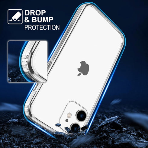 TENOC Phone Case Compatible with iPhone 11, Clear Case Non-Yellowing Protective Bumper Hard Back Cover for 6.1 Inch...
