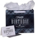 Christian Art Gifts Landscape Gift Bag with Card and Tissue Paper Set - Happy Birthday and Many More, Black and Navy Blue Plaid, Large...