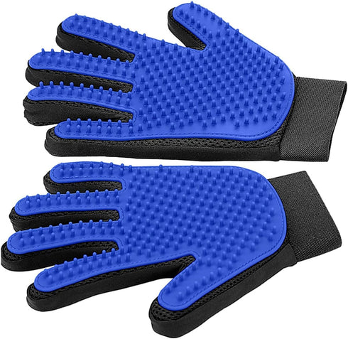 New Double-Sided Gloves for Cats and Dogs with Bath Massage?Deshedding Brush Glove, Five Fingers with 259 Silicone Needles,Effective in Removing P...