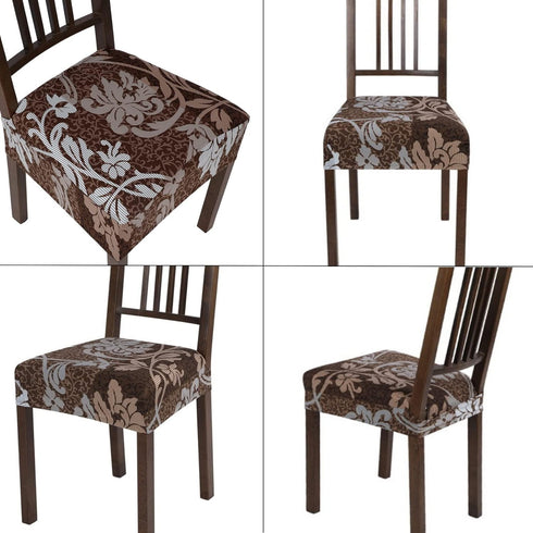 SearchI Stretch dining chair seat covers set of 2, Soft Removable Washable seat covers for dining chairs, dining room seat cover protector (Rear-c...