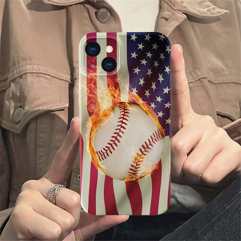 Case Compatible with iPhone 15 Plus Case,Burning Baseball 3D Design Phone Case,Stylish Durable Shockproof Raised Bumper Corners Case for 15 Plus 6...