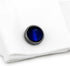 Round Cat Eye Cufflinks for Men Dark Blue Opal Cuff Links in Gun Black Business Shirt...